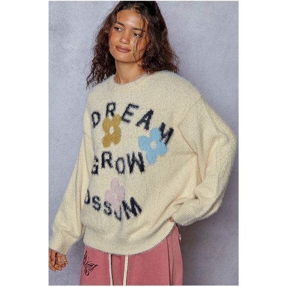 POL Cream Dream Grow Blossom Graphic Sweater Top - Picture 3 of 4
